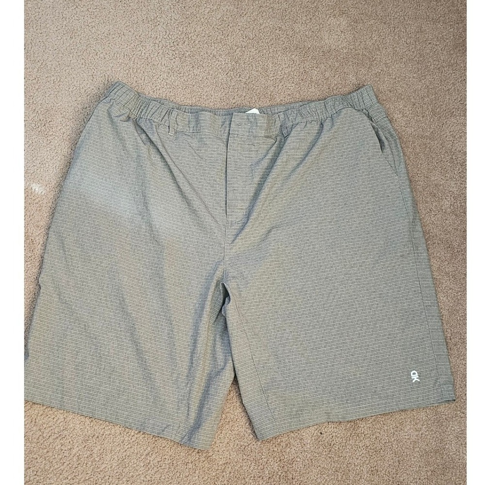 Mens Green Micro Striped Performance Shorts Size XXXL Elastic 42